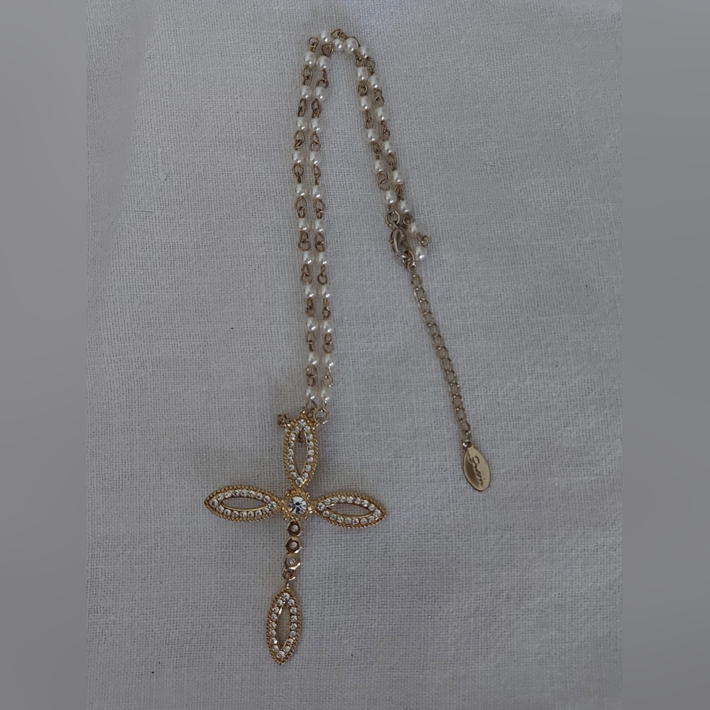 Guess Rhinestone  Cross Necklace.
